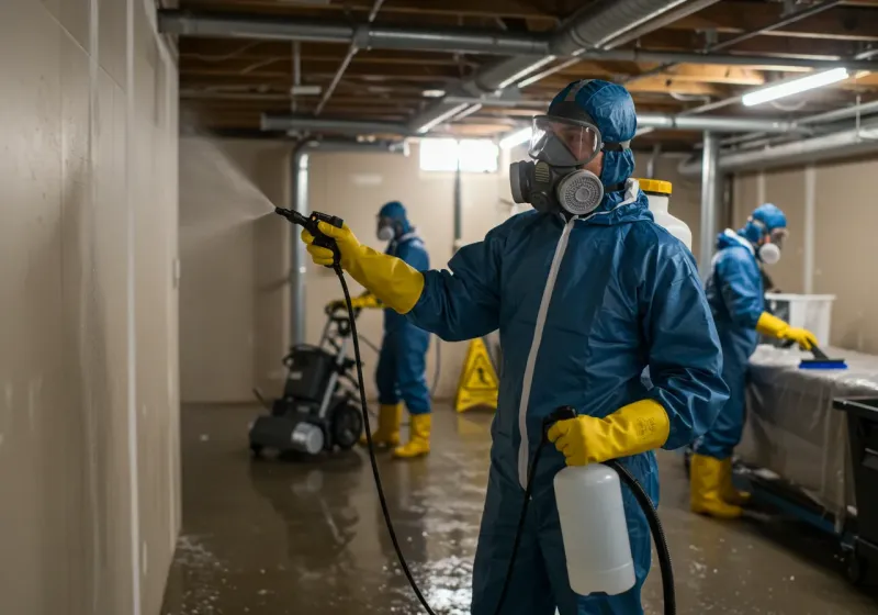 Basement Sanitization and Antimicrobial Treatment process in Forsyth County, NC